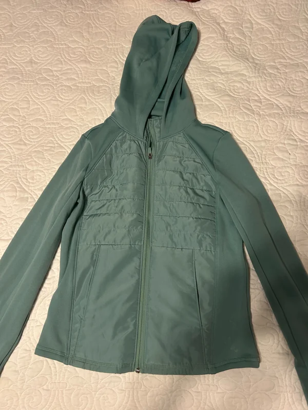 Teal Girls Quilted Performance Hoodie